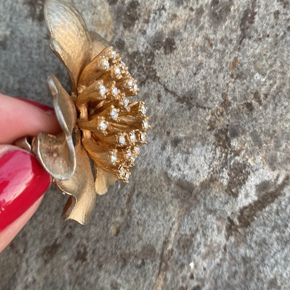 “HAR” VINTAGE Mid century STARBURST Brooch signed gold overrlay - Picture 8 of 10